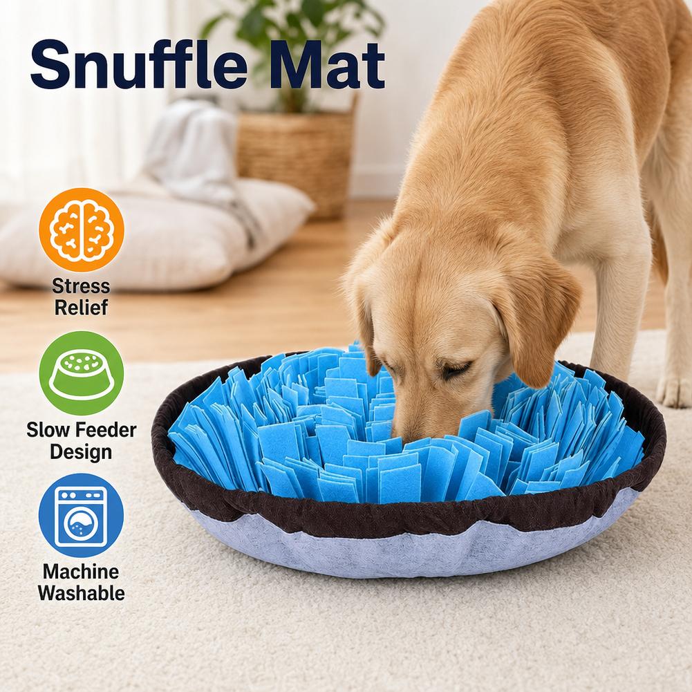Dog Puzzle Feeder Toy - 犬用スナッフルマット。インタラクティブな食事用パズルおもちゃ。洗濯機で洗える。嗅覚トレーニングに最適。ペットのストレス解消にも。