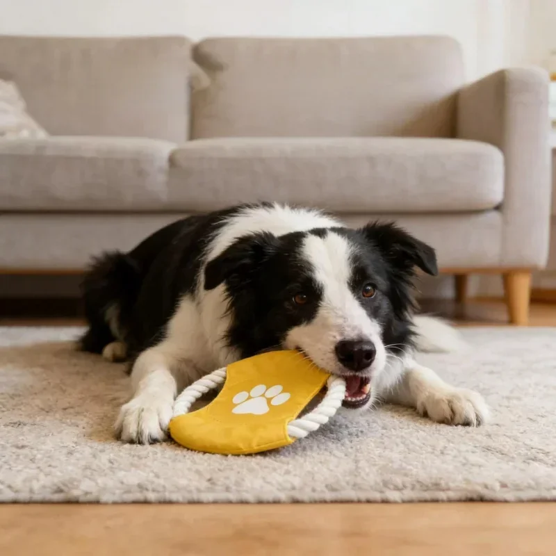 Flying Disc Dog Training Toy - 人気インフルエンサーが愛用！ペット用コットンロープ製フリスビー。犬のトレーニングや歯磨きに最適な、インタラクティブなおもちゃ。犬用フリスビー。