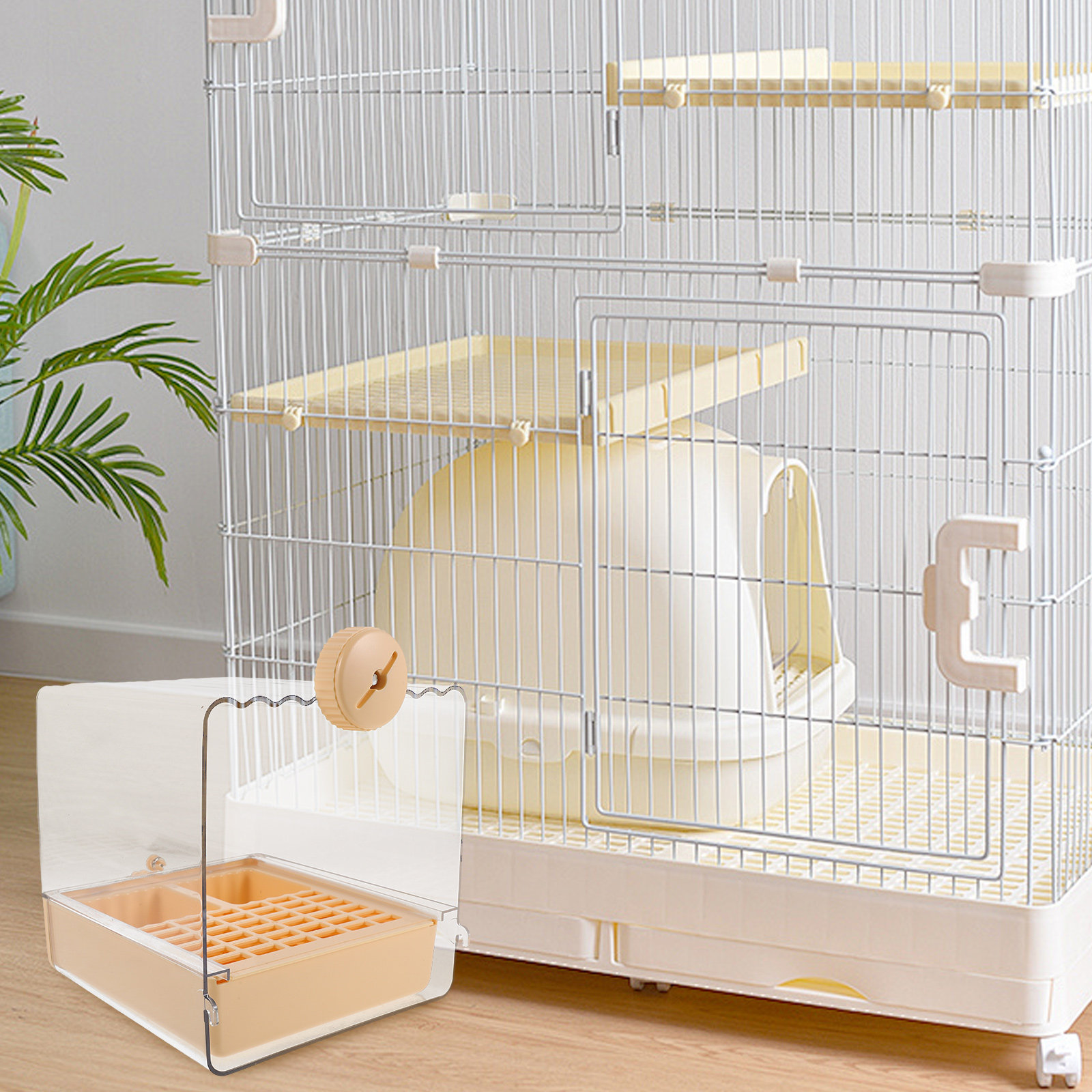 Pet Feeders - 吊り下げ式の鳥用浴槽、鳥かご用、ペット用、プラスチック製、水しぶき防止、深型、オウム、フィンチ、ラブバード、オウム用の水飲み器