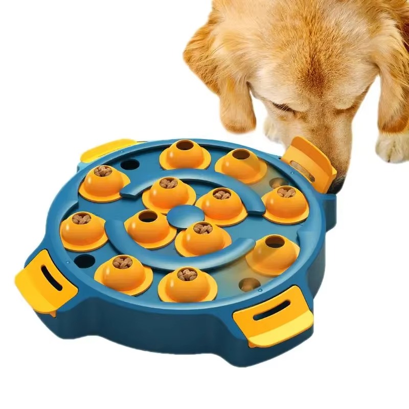 Dog Puzzle Feeder Toy - 犬用パズル フードボックス スローフィーダー おやつディスペンサー 子犬のトレーニング用給餌ボウル 面白いペット用多機能滑り止め頑丈なおもちゃ
