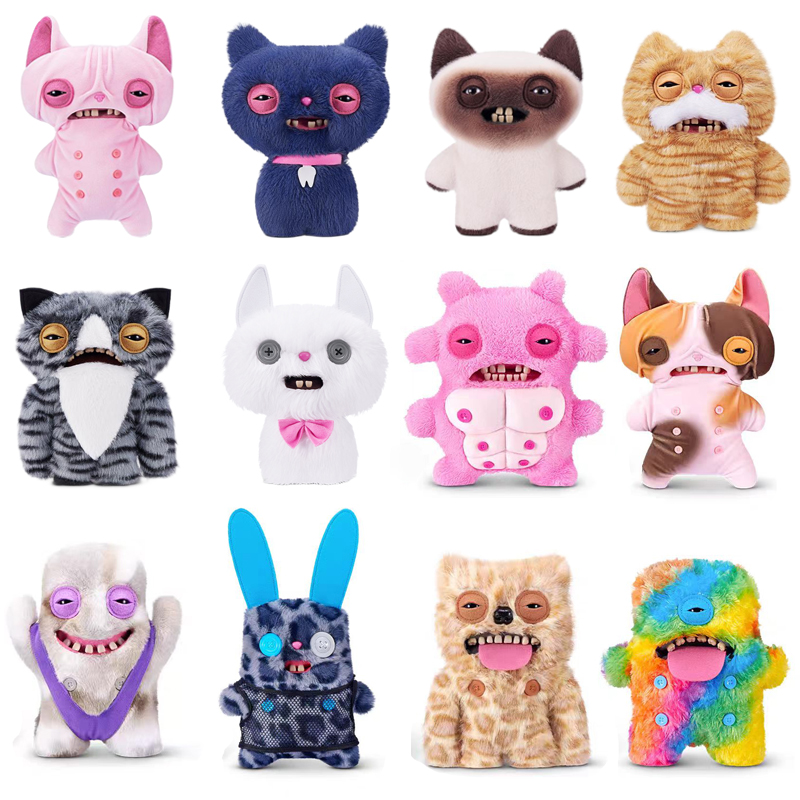 Cat Toys - オリジナル「フッガラー」シリーズ。面白い、不格好な歯を持つモンスターのぬいぐるみ。「フッガラーの道」の猫、乳首を持つフッガラー、スフィンクス猫のぬいぐるみ。誕生日プレゼントに最適。