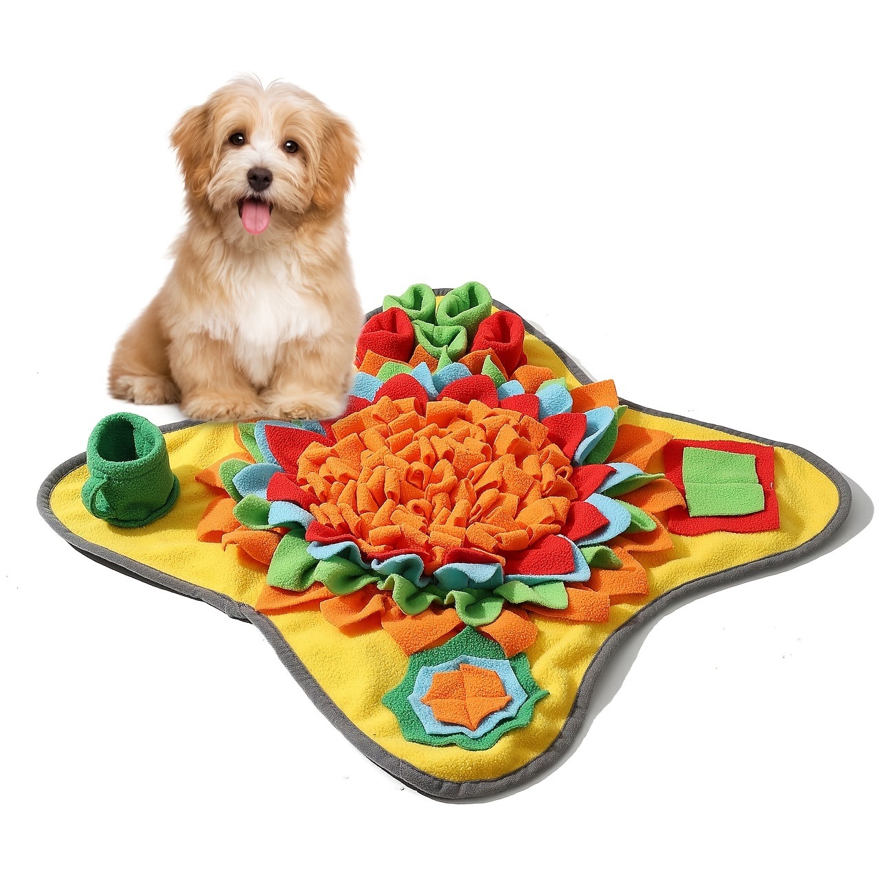 Indestructible Dog Chew Toy - 犬用の優れたペットスナッフルマット、退屈のためのインタラクティブなフィードパズル、自然な採餌スキルを促進