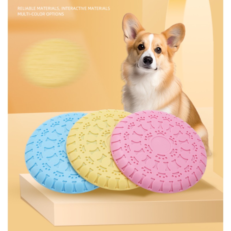 Flying Disc Dog Training Toy - 中型犬・大型犬向けの耐久性に優れたフライングディスク：噛みつきに強い、キャッチボールやトレーニングに最適なフリスビー。噛む癖のある犬向けのインタラクティブなおもちゃ。