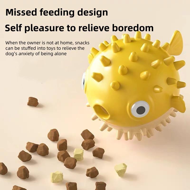 インタラクティブな跳ねる魚型おやつディスペンサー。犬用おもち - Dog Puzzle Feeder Toy のレビューと価格