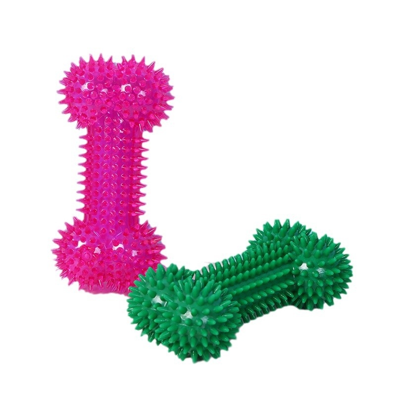 ペット用噛むおもちゃ 骨型のスパイキーボールTPRプラスチッ - Interactive Squeaky Plush Dog Toy のレビューと価格