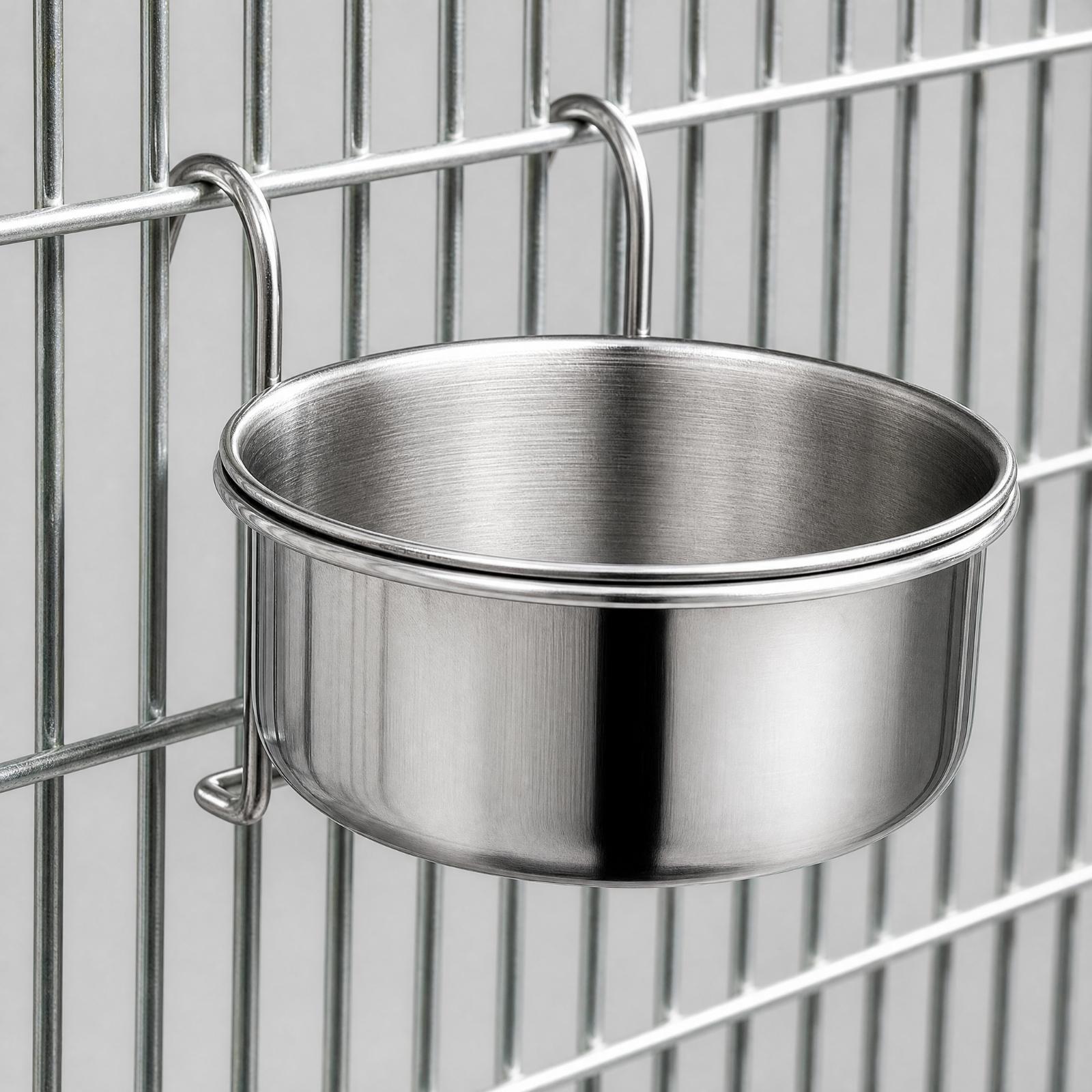 ペット用の工業用ボウル2点セット。ステンレス製で、フック付き - Pet Feeders のレビューと価格