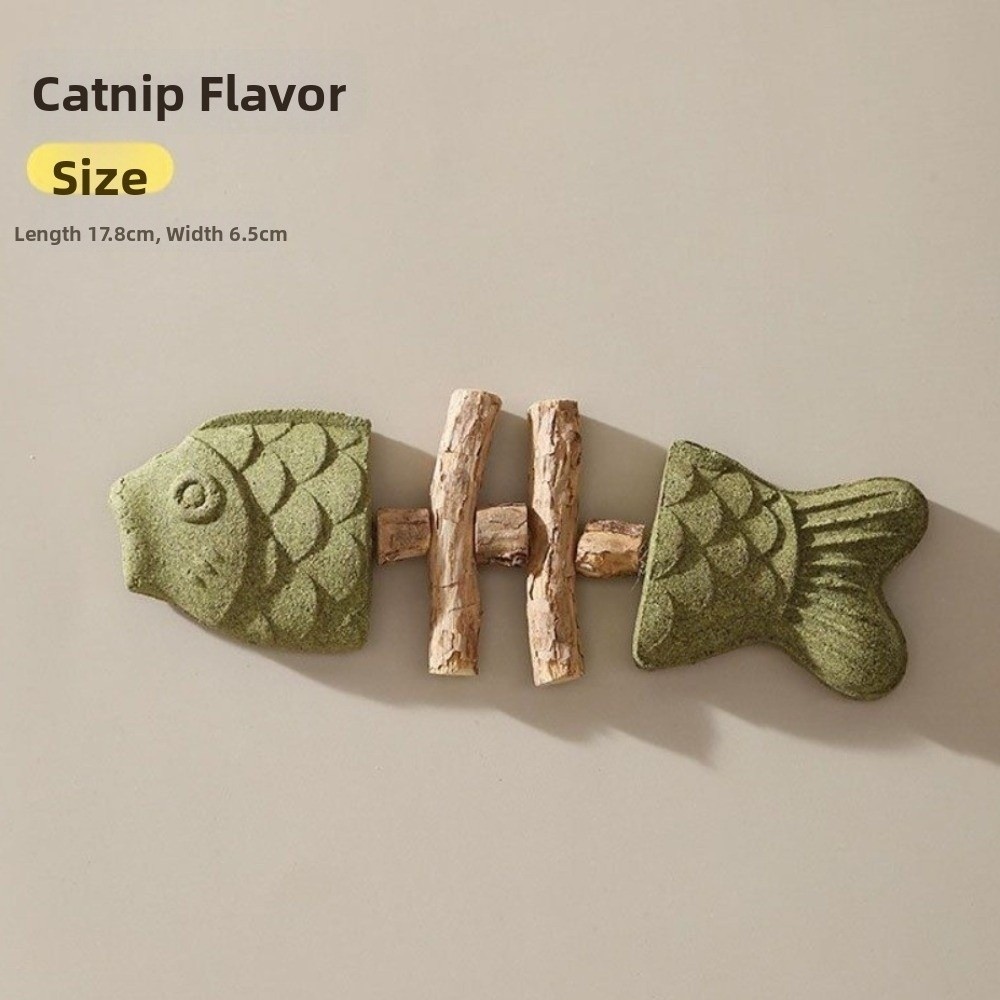 魚の骨の形をした猫用歯磨きおもちゃ。噛みつきに強く、木製で、 - Teeth Cleaning Dog Chew Bone のレビューと価格