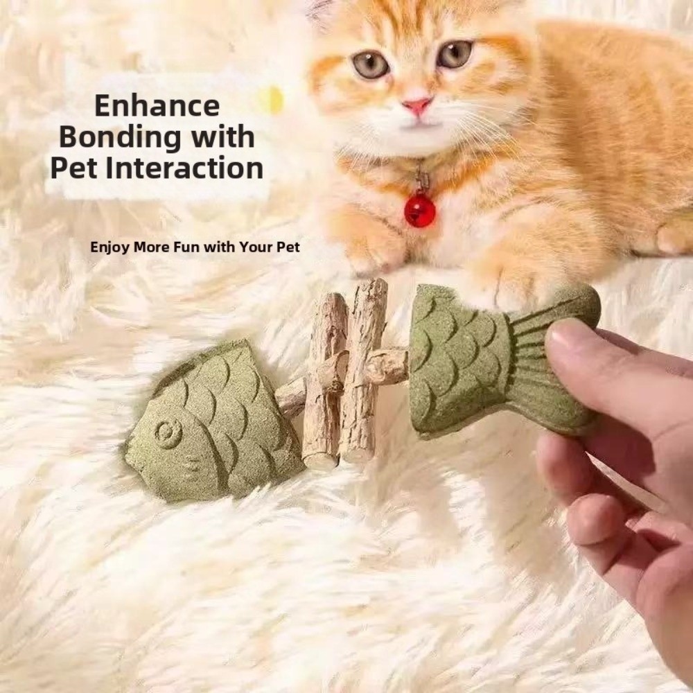 魚の骨の形をした猫用歯磨きおもちゃ。噛みつきに強く、木製で、 - Teeth Cleaning Dog Chew Bone のレビューと価格