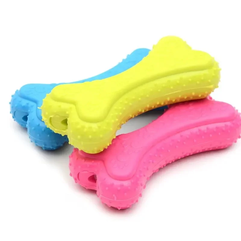 耐久性に優れた、突起のあるゴム製の犬用おもちゃ。肉球の形をし - Teeth Cleaning Dog Chew Bone のレビューと価格