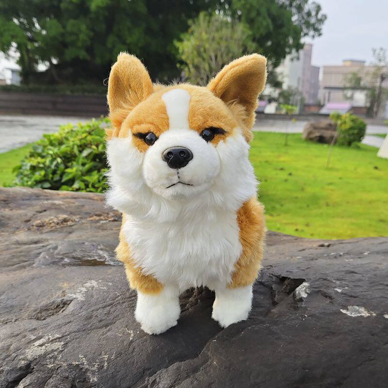 毛皮付き模擬コーギー犬のおもちゃかわいいウェルシュ・テリア子 - Dog Toys のレビューと価格