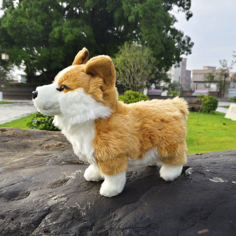 毛皮付き模擬コーギー犬のおもちゃかわいいウェルシュ・テリア子 - Dog Toys のレビューと価格