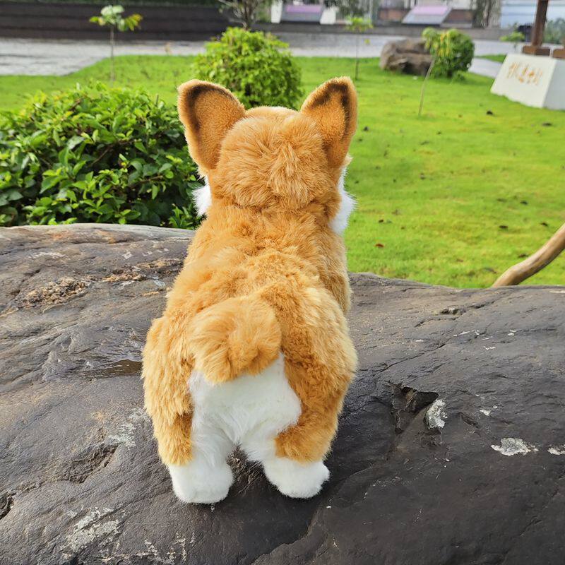 毛皮付き模擬コーギー犬のおもちゃかわいいウェルシュ・テリア子 - Dog Toys のレビューと価格