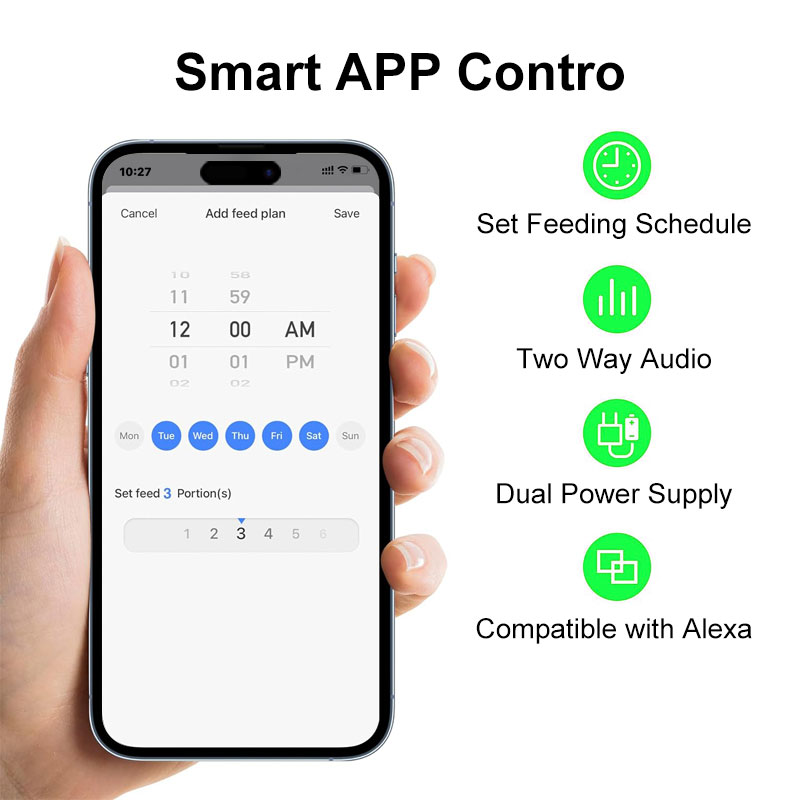 2-in-1スマートWi-Fi電動ペットフィーダー＆5L自動 - Pet Feeders のレビューと価格