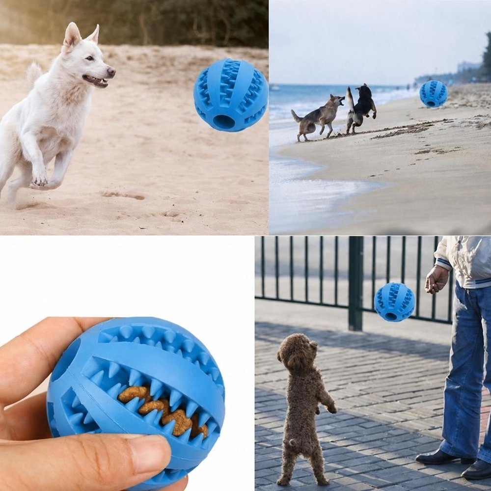 ゴム製犬用噛み付きボール 多色展開 大型サイズ 犬用フードデ - Rubber Treat Dispensing Dog Toy のレビューと価格