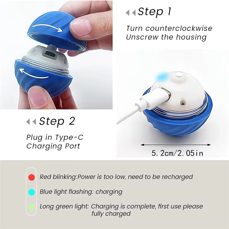 自動インタラクティブドッグトイボール ペット用噛み玩具 ロー - Automatic Moving Dog Ball のレビューと価格