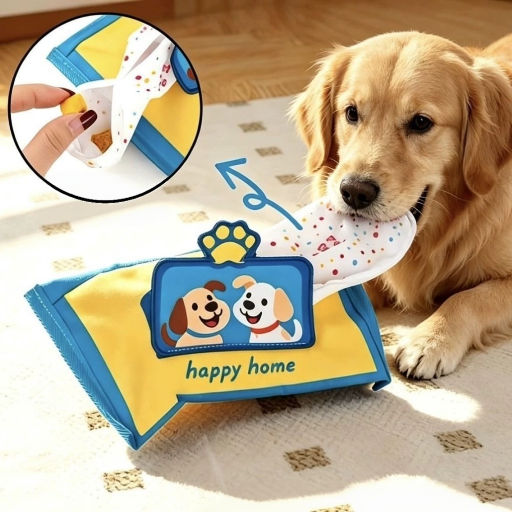 丈夫で破れにくい、ペット用おもちゃのティッシュボックス。オッ - Interactive Squeaky Plush Dog Toy のレビューと価格