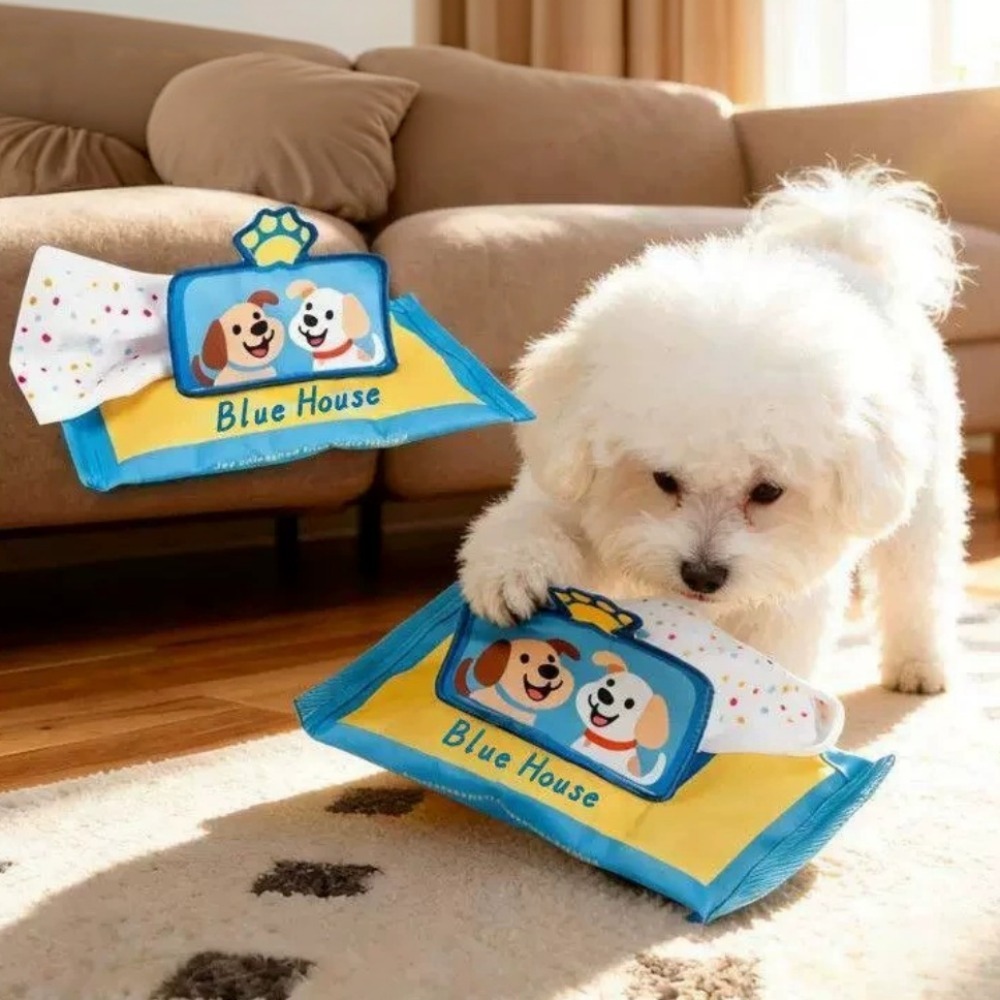丈夫で破れにくい、ペット用おもちゃのティッシュボックス。オッ - Interactive Squeaky Plush Dog Toy のレビューと価格