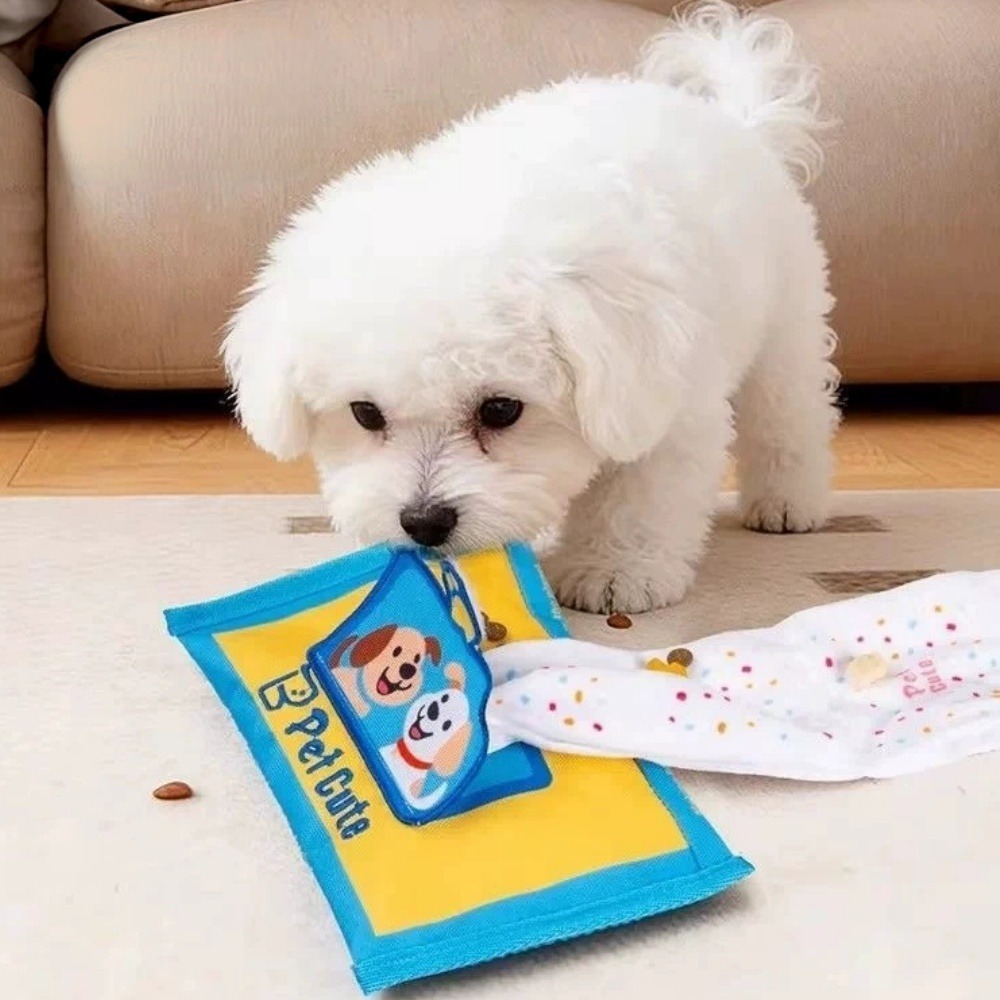 丈夫で破れにくい、ペット用おもちゃのティッシュボックス。オッ - Interactive Squeaky Plush Dog Toy のレビューと価格