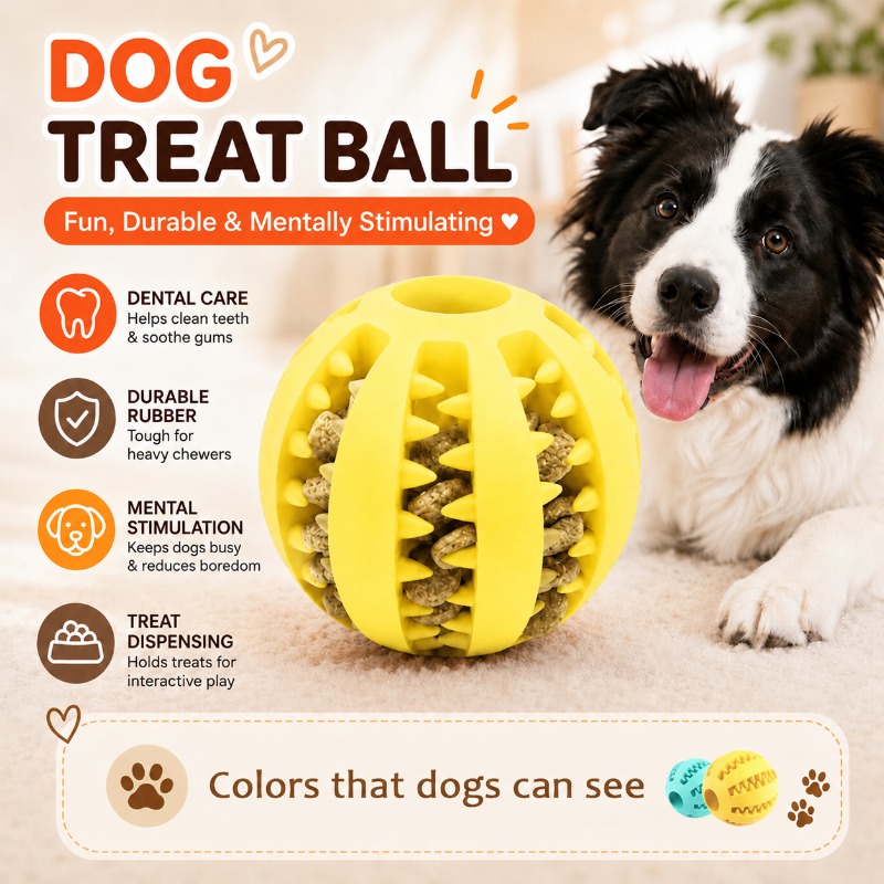 1個入り犬用おやつボール、インタラクティブフードディスペンシ - Rubber Treat Dispensing Dog Toy のレビューと価格