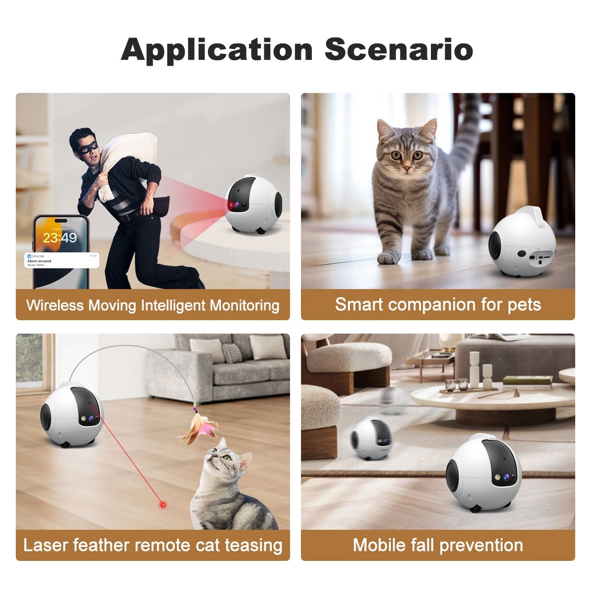 AI搭載のペット用ロボット。カメラ、自動充電ステーション、6 - Cat Toys のレビューと価格