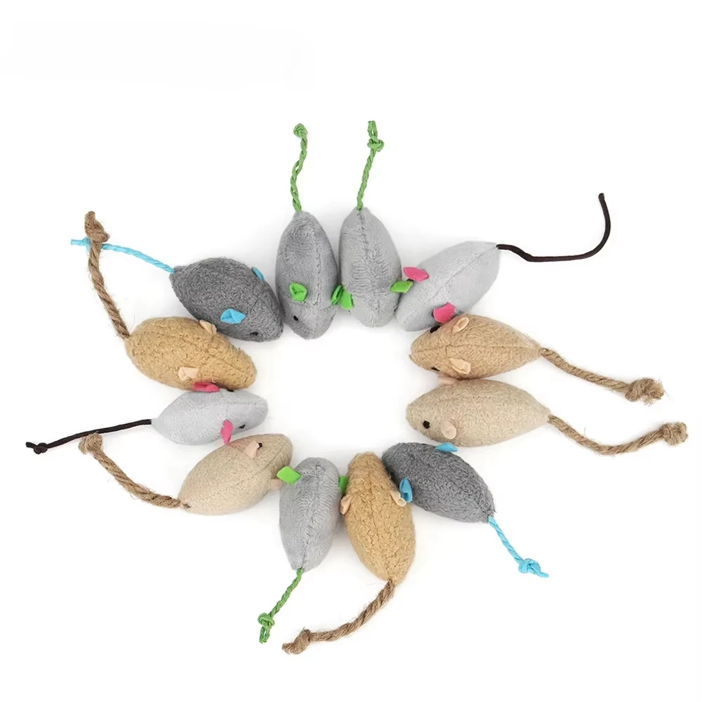 5個入りガラガラ猫用おもちゃ、また、猫用ニップ入りフェイクフ - Catnip Interactive Plush Mouse のレビューと価格