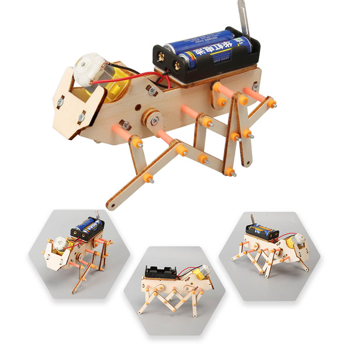 学生DIYテクノロジー小型製作クラフト手作り材料セット六脚ロ - Interactive Squeaky Plush Dog Toy のレビューと価格
