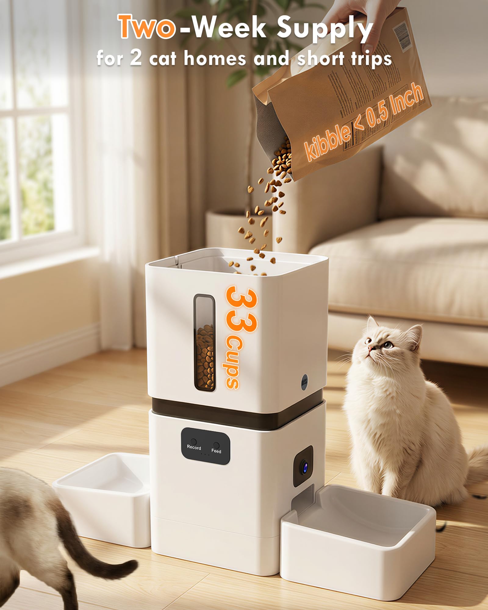 5GHz WiFi 8L スマート自動ペットフィーダー デュ - Pet Feeders のレビューと価格